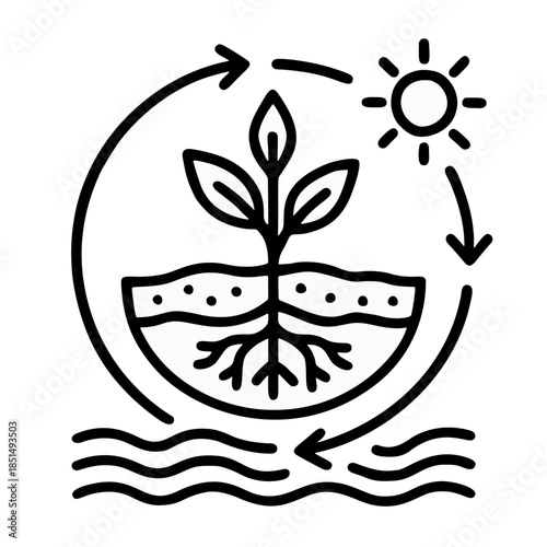 Line icon for regenerative agriculture