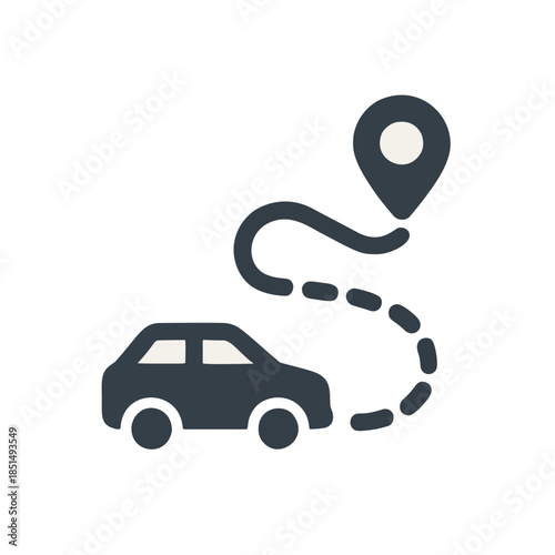 Icon Car moving along route