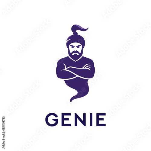 Vector illustration of Genie jin logo template