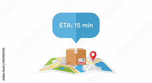 Estimated Arrival Time Of A Fragile Package Delivery Map