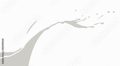 A dynamic vector illustration captures the essence of a milk splash, showcasing fluid motion against a clean white backdrop, ideal for design projects and culinary visuals.
