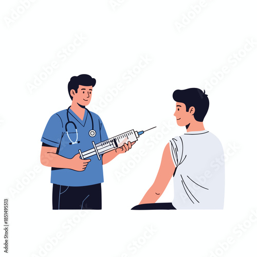 A healthcare worker prepares to inject a vaccine into a patient's arm