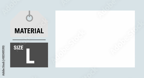 Modern Clothing Tag With Material And Size Indication Template