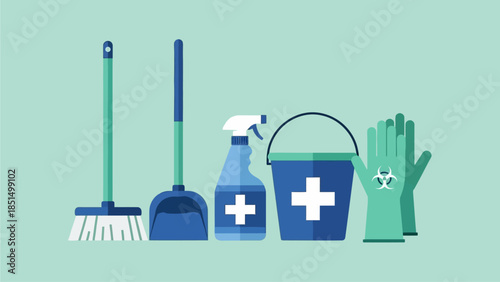 Environmental Hygiene and Sanitation Flat Vector Illustration