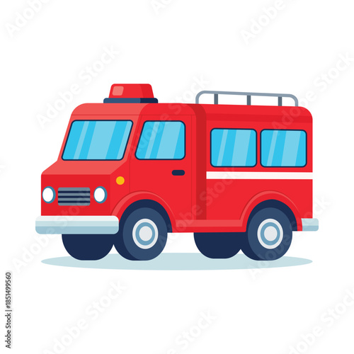 Wallpaper Mural Fire Truck Emergency Vehicle Flat Vector Illustration Torontodigital.ca