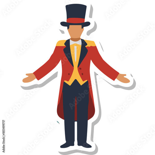 Circus Ringmaster Flat Icon Illustration
