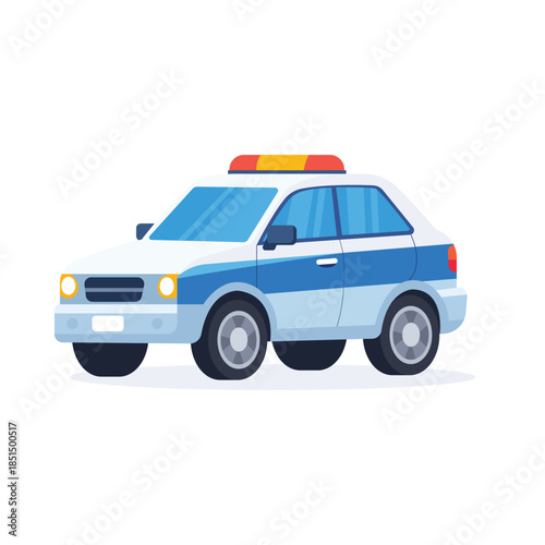 Police Car Flat Vector Illustration