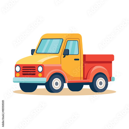 Pickup Truck Flat Vector Illustration
