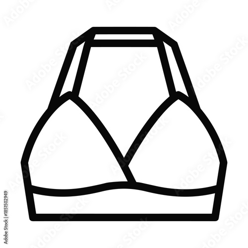 Woman Bikini Top Outline Simple Design