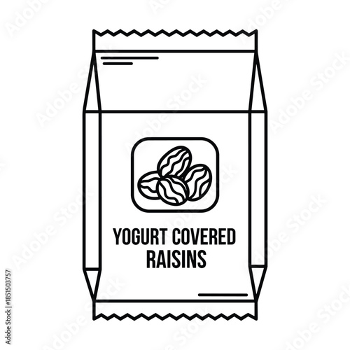 Yogurt Covered Raisins Packaging Illustration
