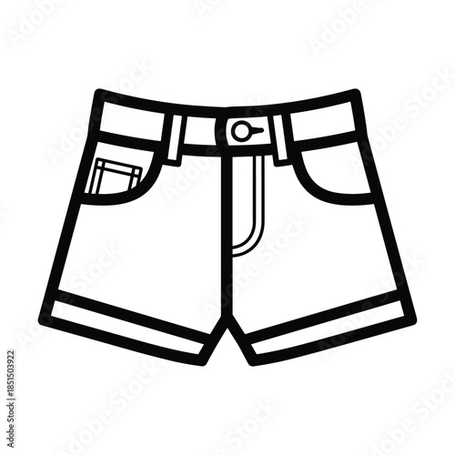 Black and white illustration of mens shorts