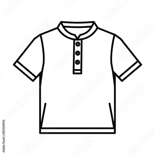White t-shirt with collar and buttons graphic