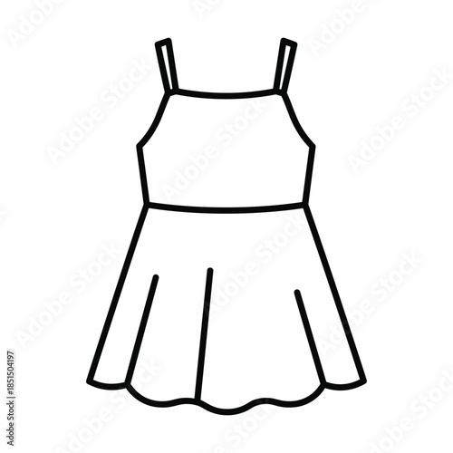 Simple black and white dress illustration
