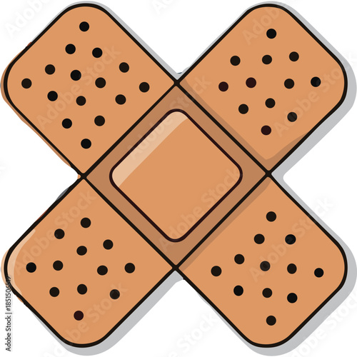 Cross Shaped Band-Aid Illustration