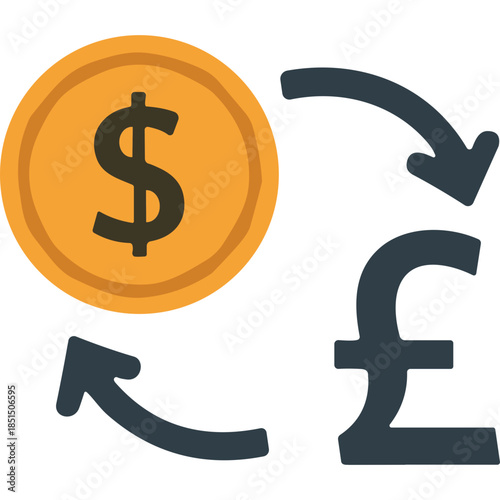 Currency Exchange Icon: Dollar to Pound