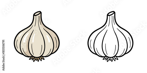 シンプルなにんにくのアイコンイラスト