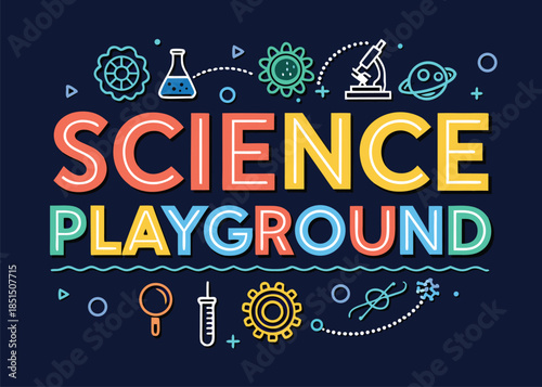 Dive into science fun with this vibrant 'Science Playground' design, perfect for education and inspiration, sparking curiosity and igniting a love for learning