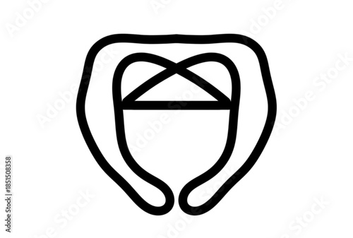 Dental care symbol with hand supporting tooth