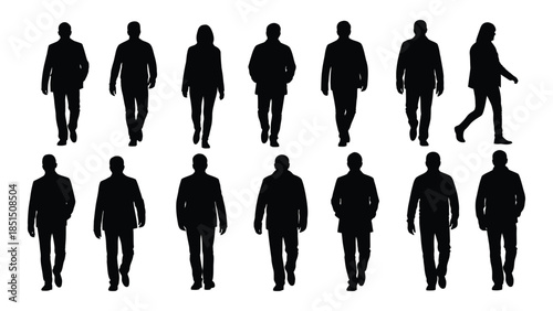 A collection of diverse human figures presented as black shapes a striking silhouette