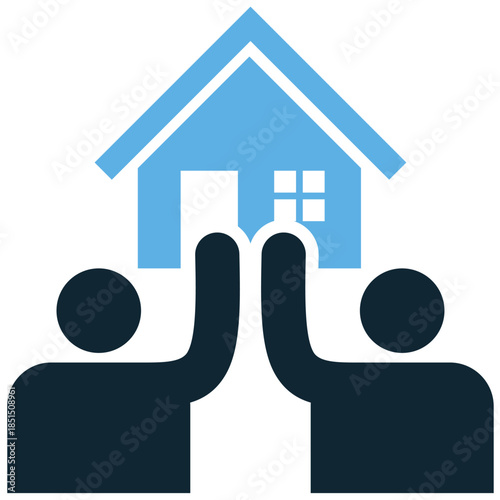 Neighborhood icon vector for real estate and city planning. Ideal for illustrating residential areas, local communities, housing projects, and maps.