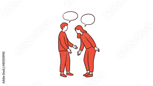 Two people engaged in conversation