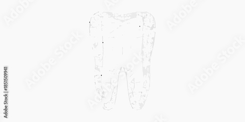 A stark white isolated image of a human molar tooth on a plain background