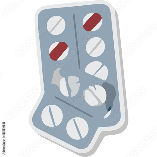 Damaged Blister Pack of Pills Icon