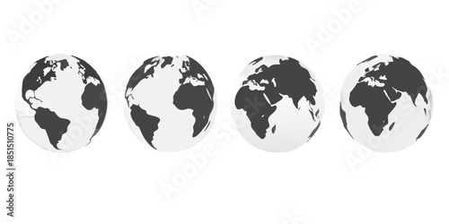 Four depictions of earth showing different continental positions over time