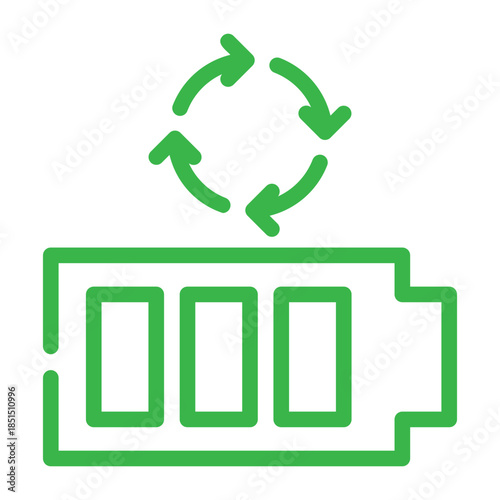 Battery Recycling Symbol Icon	

