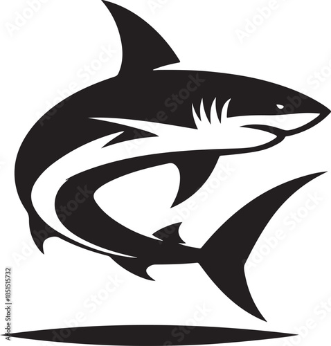 black shark vector illustration