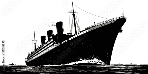 Majestic ocean titanic sailing through open waters with grandeur and elegance