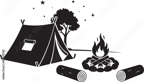 set of camping elements