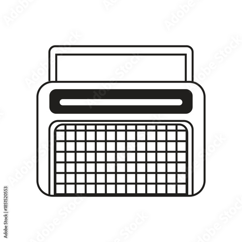 Vintage Portable Radio Line Icon Illustration