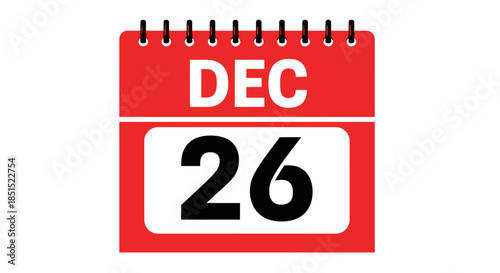 Vector illustration of a 3d calendar icon showing the month and date for a 2011 or 2012 holiday event or appointment reminder page
