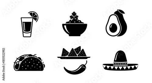 A professional set of crown icons and restaurant food vector illustrations featuring coffee cups, cafe signs, and kitchen meal symbols for elegant breakfast and dining design projects