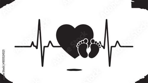 Heartbeat line icon set. Heart pulse symbol collection in flat design. Vector cardiogram and electrocardiogram (ECG) rhythm graph for medical and health concepts.