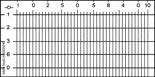 A grid with horizontal and vertical lines displaying a coordinate system