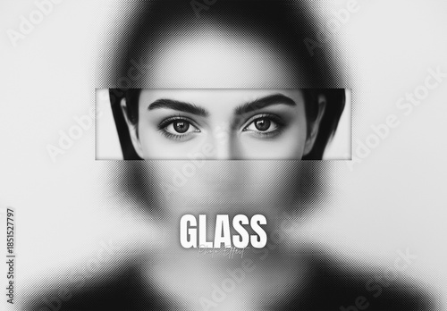 Transparent Blur Glass Texture Photo Effect Mockup