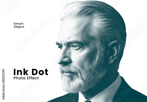 Ink Dot Halftone Portrait Photo Effect