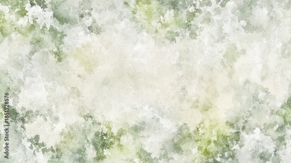 Obraz premium Captivating green and white abstract background featuring minimal paint splashes for modern aesthetic design visuals.
