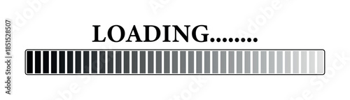 Digital loading progress bar icon for web design user interface and system activity indicator