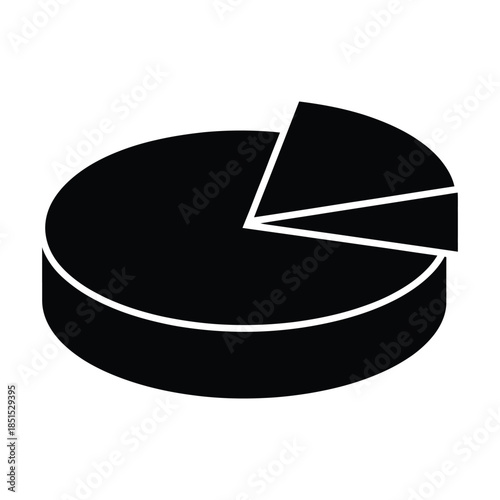 Pie Chart Silhouette Icon – Data Analytics Graph Illustration