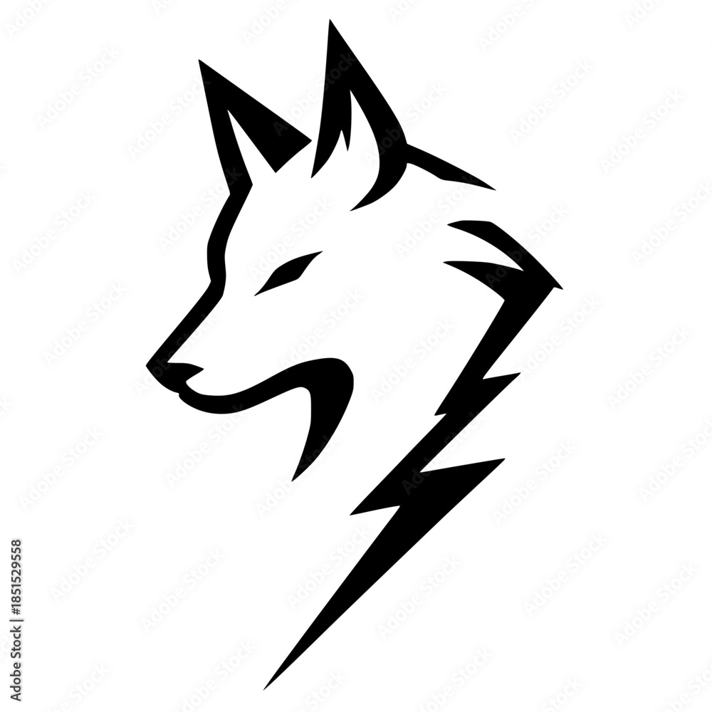 Fototapeta premium Wolf head silhouette vector design