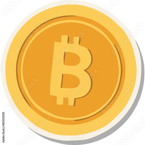 Golden Bitcoin Coin Icon