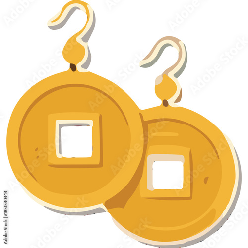 Golden Coin Earrings - Lucky Charm Jewelry
