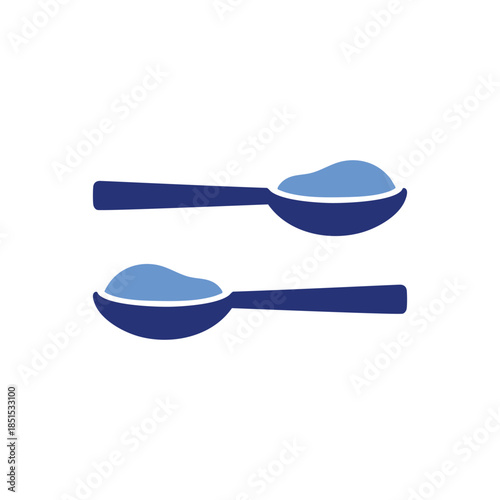 Medical measuring spoon with syrup liquid vector illustration