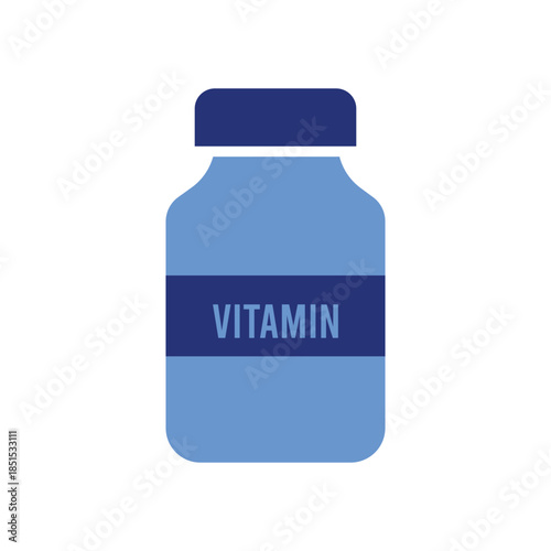 Vitamin supplement jar container vector illustration for health concept