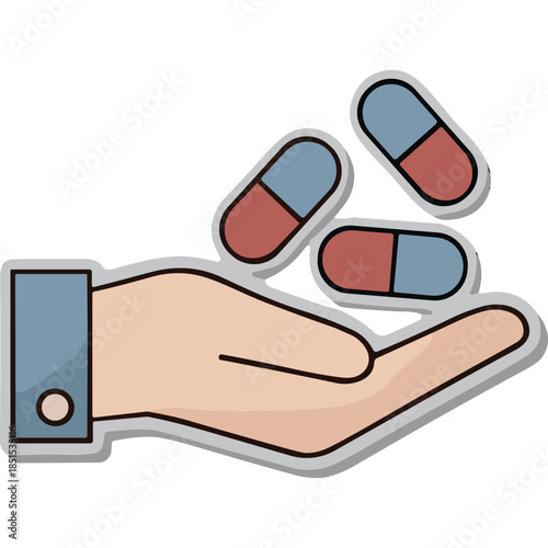 Hand Offering Capsules Icon