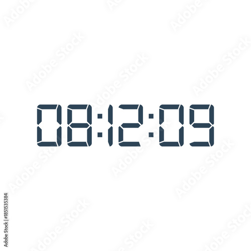 LED digital clock number for counter or calculator mockup design
