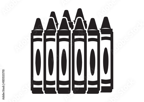 Crayons icon, Crayons silhouette vector
